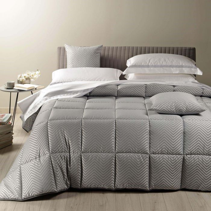 Piumone matrimoniale grigio sale
