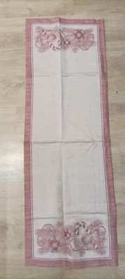 Runner Natalizio 48x140 - Misto Lino - Palle di Natale - Tomato3767 lurex - MTP