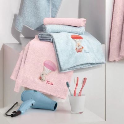 Asciugamani set 1+1 - Friends Azzurro - Trudy - Somma