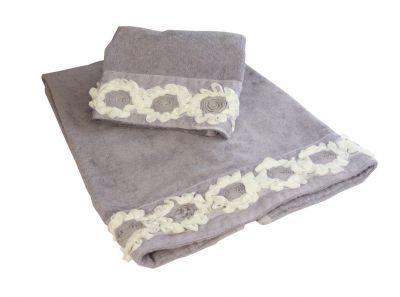 Asciugamani – Set 1+1  - Peonia - Malva - LFDL