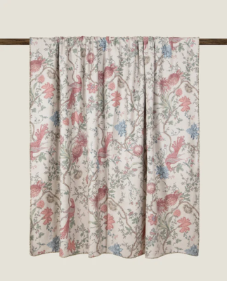 Plaid Coperta Frati Home soft bamboo per divano, poltrona o letto Birds Of Paradise Beige