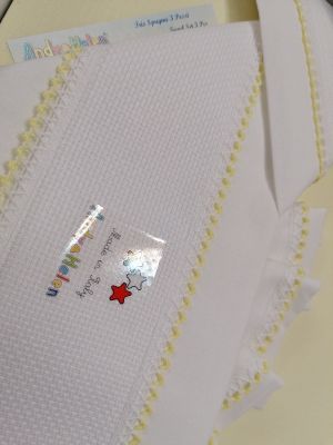 Lenzuola Lettino a Cancello - Completo Letto - Tela Aida - Giallo - Handy & Helen 