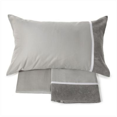 Lenzuola Matrimoniali 100% raso di puro cotone – Completo letto - Galuchat - Grigio – Fazzini