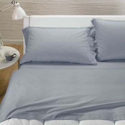 Lenzuola Matrimoniali in Flanella Caleffi – Completo letto - Tinta Unita - Grigio