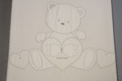 Copriletto Lettino a Cancello in Cotone - Orsetto E3/4470CV10 BIANCO