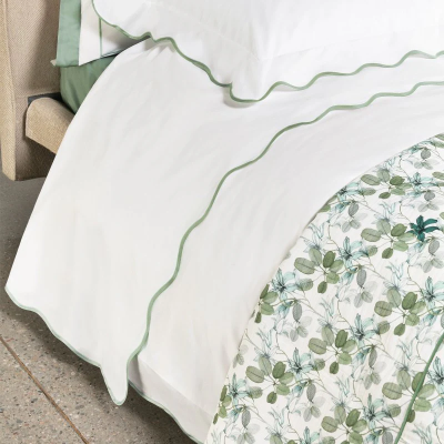 Copriletto Matrimoniale Piquet di Puro Cotone - Palazzina Liberty - Celadon - Fazzini