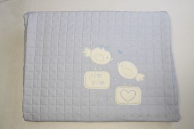 Copriletto Trapuntato Lettino a Cancello - Pio Pio - Celeste