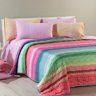 Copriletto Piazza e Mezza  – Trapuntino / Quilt - Decor -  Corallo -  Caleffi