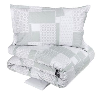 Copripiumino Matrimoniale Fazzini - Cristalli - Grigio - Completo Letto
