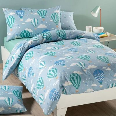 Copripiumino Una Piazza e Mezza - Star - Cielo - Caleffi - Completo Letto