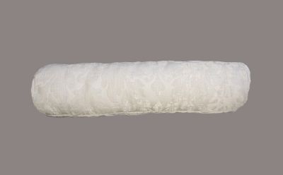 Cuscino Arredo - Velluto Damascato Bianco - Cilindrico