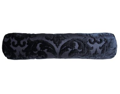 Cuscino Arredo - Velluto Damascato Blu - Cilindrico
