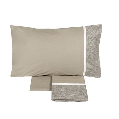 Lenzuola Matrimoniali Flanella - Fazzini – Galuchat - Grigio- Completo letto