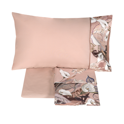 Lenzuola Copriletto Matrimoniali - Completo Letto  - Calle - dusty Pink Sandalo - Fazzini