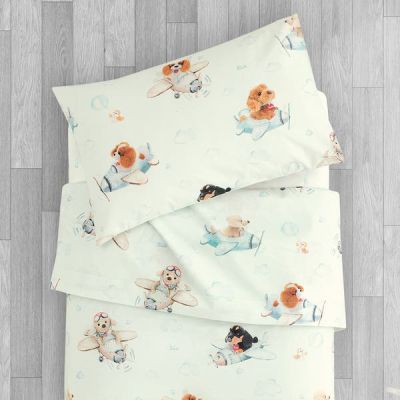 Lenzuola Lettino a Cancello - Completo Letto - Airplane - Aviatore - Trudy Somma