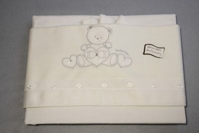 Lenzuola Lettino a Cancello - Completo Letto - Orsetto Bianco - Handy & Helen