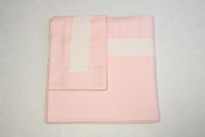 Lenzuola Lettino a Cancello - Completo Letto - Tela Aida - Rosa - Florart 