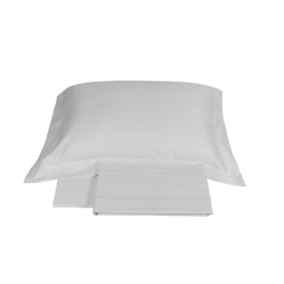 Lenzuola Matrimoniali - Fazzini Atelier - in Raso di Puro Cotone - Completo Letto - Velasca - Grigio Perla