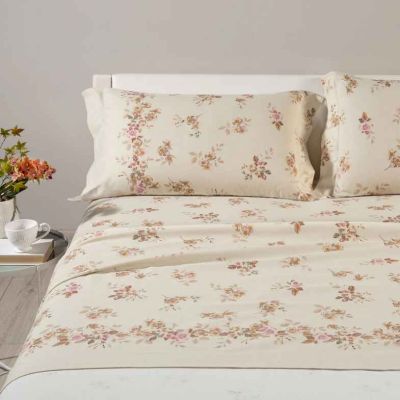 Lenzuola Matrimoniali Flanella Caleffi - Completo Letto – Fiordaliso - Azzurro