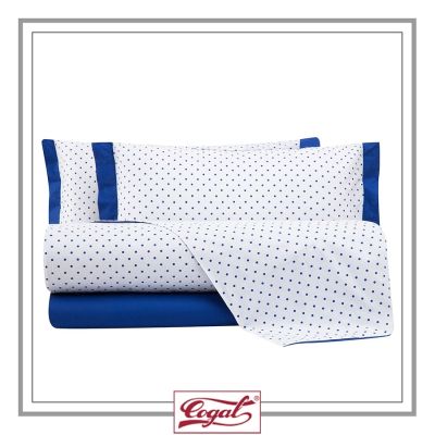 Lenzuola Piazza e Mezza - Cogal - Shake 1779 Blu Vintage - Completo letto
