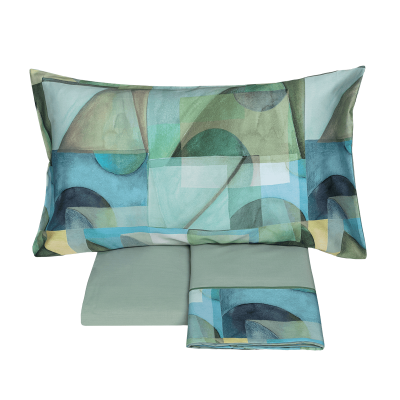 Lenzuola Piazza e Mezza - Fazzini – Paracas - Celadon Verde - Completo letto
