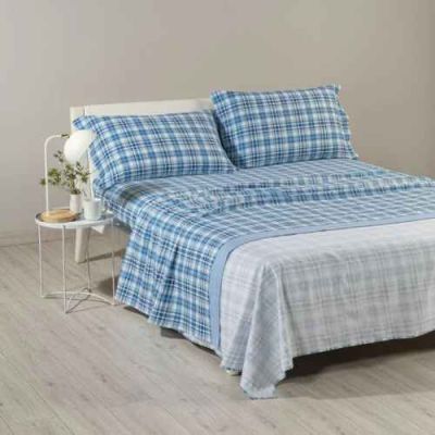 Lenzuola Una Piazza e Mezza Flanella Caleffi - Completo  Letto – Club House - Blu