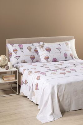 Lenzuola Una Piazza e Mezza Flanella Caleffi - Completo  Letto – Volo - Ciclamino