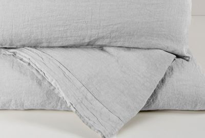 Lenzuola Matrimoniali 100% lino - Parure - Bordi e Cornici - Pietra - LFDL
