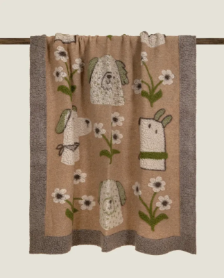 Plaid Coperta Frati Home in lana cotta per divano, poltrona o letto Bau Beauty Beige