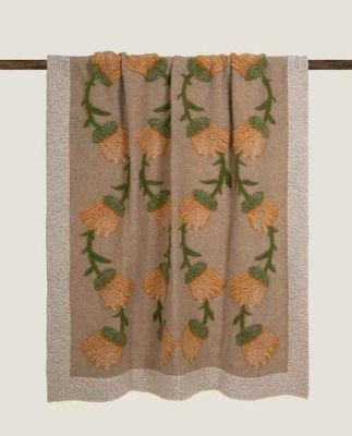 Plaid Coperta Frati Home in lana cotta per divano, poltrona o letto Fane Panna