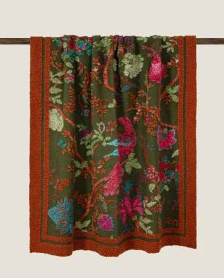 Plaid Coperta Frati Home in lana cotta per divano, poltrona o letto Paradisiaco Verde 