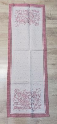 Runner Natalizio 48x140 - Misto Lino - Slitta - Tomato3767 lurex - MTP