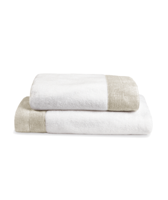 Set Asciugamani 1+1 - Fazzini Atelier - Brera - Bianco Natural Brown