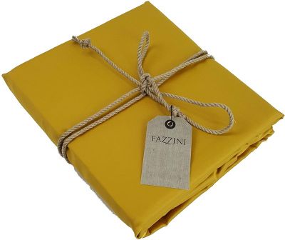 Sottolenzuolo con angoli matrimoniale - Fazzini -100% lino - Soffio - Ocra