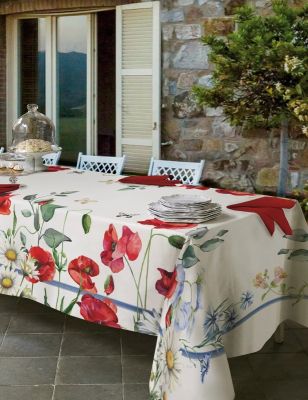 Tovaglia 12 posti - 100% cotone - Papaveri – Randi
