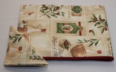 Tovaglia 12 posti – Con 12 Tovaglioli - Ulivo - Simona - Piazza Pitti