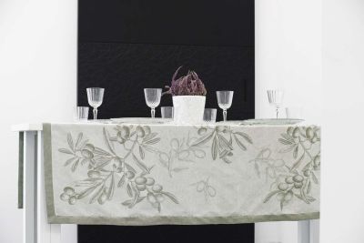 Tovaglia 6 posti in Misto Lino - Olive Nuovo 67730 Verde Oliva - MTP