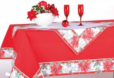 Tovaglia Centrotavola - Rosso 90x90-  Natalizia con Balza 3320771 Annamaria