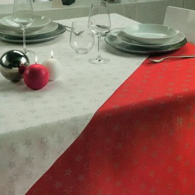 Tovaglia  Comet Argento e Rosso- Assortimento Misure e colori - Vallesusa