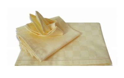 Tovaglia con Tovaglioli 12 posti - Damier - Paglia - Vallesusa