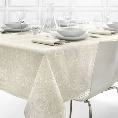 Tovaglia con Tovaglioli Gabel - panama 100% Cotone - Prestige - Perla - Assortimento Misure