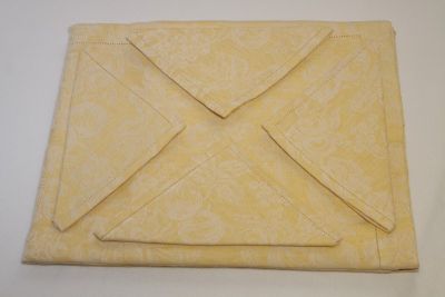 Tovaglia Misto Lino - 8 posti 180x240 cm con Tovaglioli - Madrid Giallo - Pardi