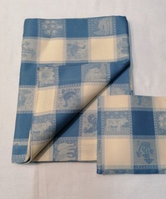 Tovaglia con Tovaglioli- Varie Misure - Rustico -Blu