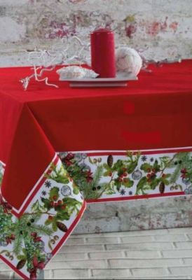 Tovaglia  Rossa con Balza 3327736 - Assortimento Misure - Annamaria