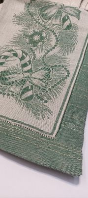 Tovaglietta Natalizia 105x105 - Misto Lino - Fili Verde- MTP