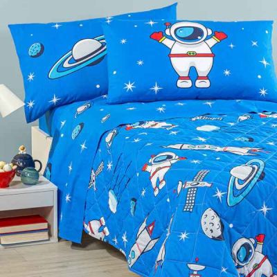 Copriletto Piazza e Mezza – Trapuntino / Quilt  - Spazio - Blu - Caleffi