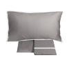 Lenzuola Matrimoniali - Fazzini –  Hellen - Grigio Medio Bianco Seta - Completo letto
