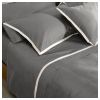 Lenzuola Matrimoniali - Fazzini –  Hellen - Grigio Medio Bianco Seta - Completo letto