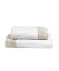 Set Asciugamani 1+1 - Fazzini Atelier - Brera - Bianco Natural Brown